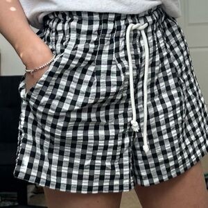 Gingham print shorts